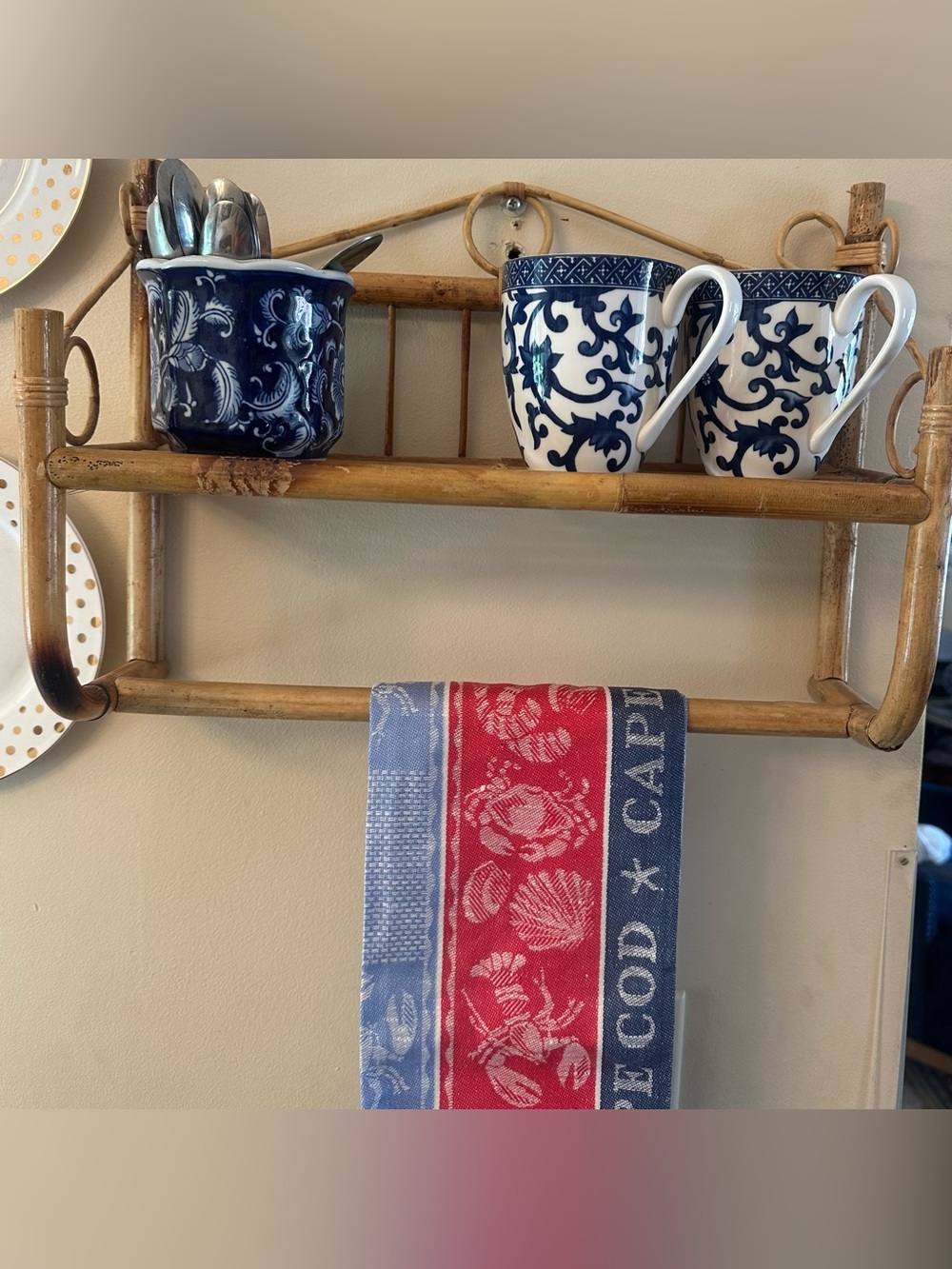 Very Rare Vintage Mid Century BAMBOO Rattan Shelf Very Chic Ralph Lauren Style